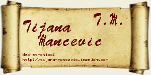 Tijana Mančević vizit kartica